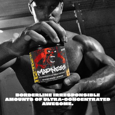 Mutant Madness Pre Workout Powder Supplement Performance and Pump Blend Includes L-Citrulline, Beta-Alanine, Taurine, L-Tyrosine 30 Serving Orange Rush