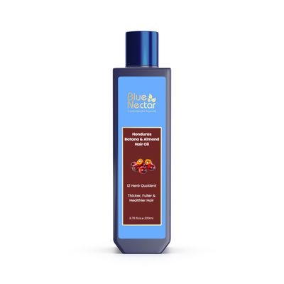 Blue Nectar Batana Oil for Thicker Hair Pure Honduras Batana Oil for Hair Growth with Organic Almond Oil Ayurvedic Hair Growth Oil for Stronger Hair (12 Herbs, 6.76 FlOz)