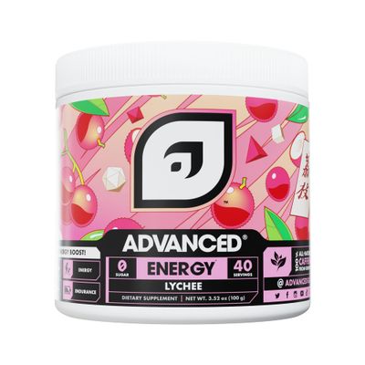Advanced Energy - Energy Boosting Formula with Electrolytes for Hydration - L-Theanine to Combat Jitters - Sugar Free Keto Friendly - No Maltodextrin (40 Servings) (Lychee)