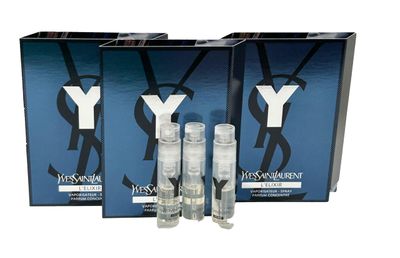 YVES SAINT LAURENT YSL Y Men Sample Perfume ELIXIR Spray Trial Size Partially Filled Vials 1.2 ml 0.04 fl oz (set of 3), Black