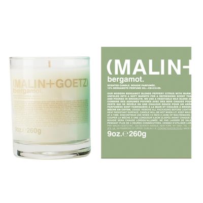 Malin Goetz Bergamot Candle, 9 oz. - Bright Refreshing Aroma Scent Fragrance, Scented Candle, Natural Vegetable Wax Blend, Vegan Cruelty Free, Single Wick Candle, Lasts 60 Hours