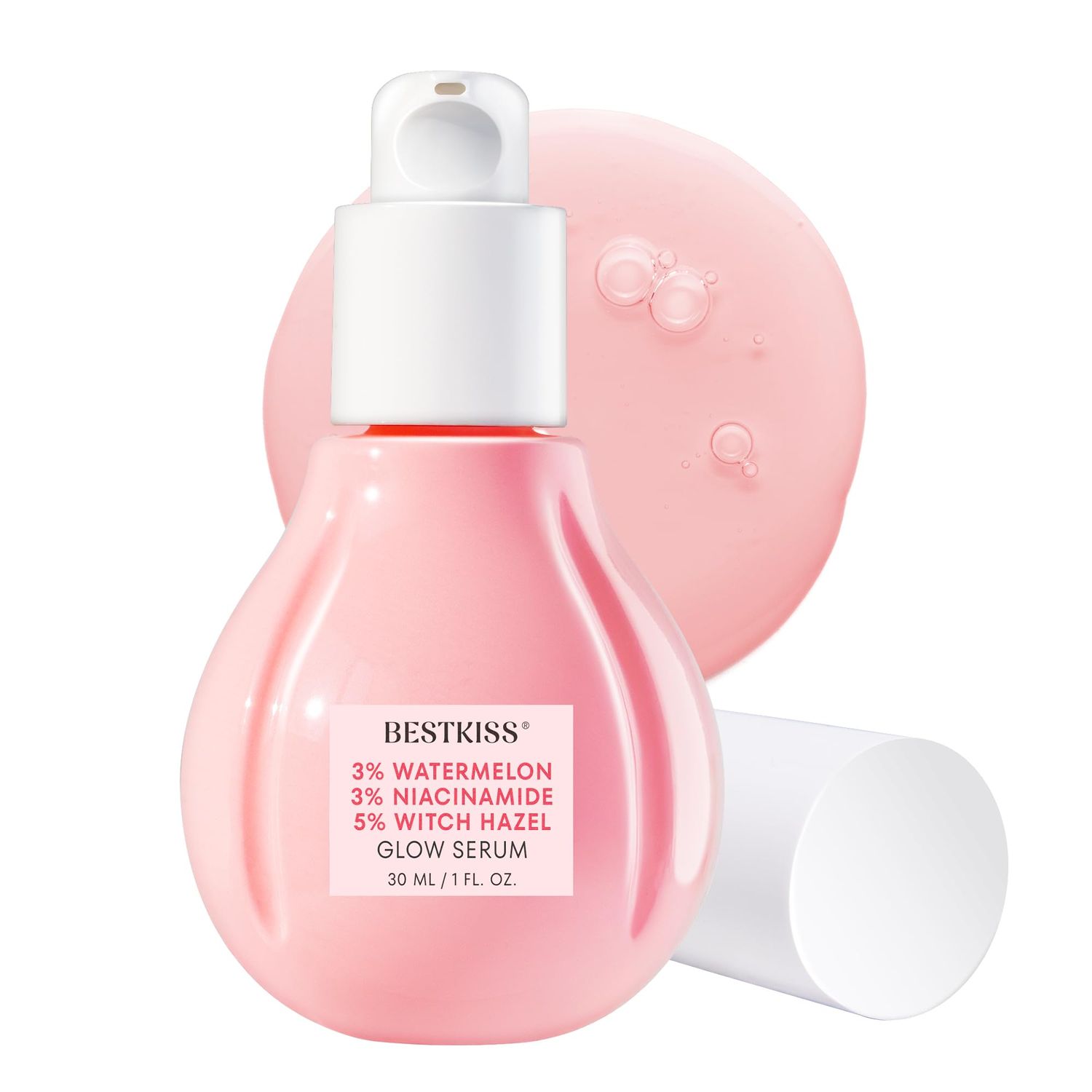Bestkiss Dark Spot Remover for Face 3 Watermelon 3 Niacinamide 5 Witch Hazel Dark Spot Correcting Glow Serum with Aloe Vera Centella Asiatica Hyaluronic Acid - Paraben Fragrance Cruelty Free 30mL