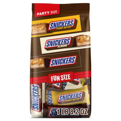 SNICKERS Original, Peanut Butter Almond Fun Size Milk Chocolate Candy Bars Variety Assortment, Party Size