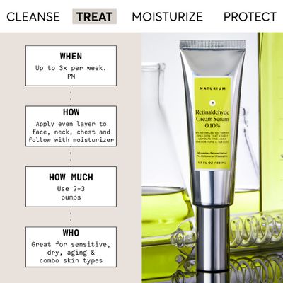 Naturium Retinaldehyde Cream Serum 0.10, Advanced Anti-Aging Smoothing Potent Face Skin Care, 1.7 oz