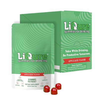 LiQure Gummies for Drinking, Feel Better After A Night Out, DHM, Milk Thistle, B Vitamins, Electrolytes, Plant-Based, 72 Gummies (24 Servings) - Post-Celebration Wellness