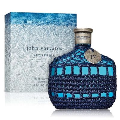 John Varvatos Men&#39;s Cologne, Artisan Blu Eau de Toilette EDT Spray, Marine Water Fougere Scent with Notes of Basil, Pine Geranium, 4.2 fl. oz