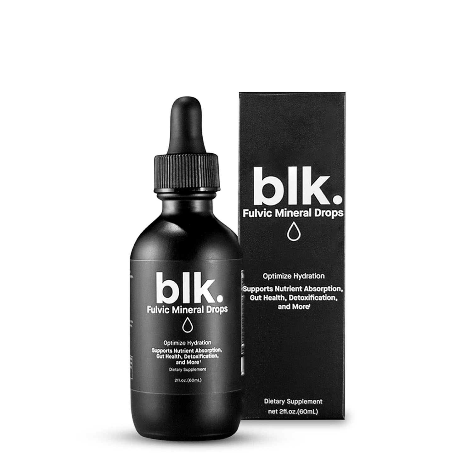 blk. PH 8 Natural Mineral Alkaline Water Drops Electrolyte Infused with Fulvic and Amino Acids, Zero Sugar, 2oz.