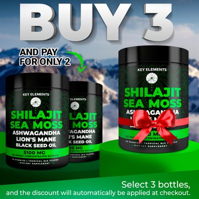 Organic Shilajit Gummies with Sea Moss Gummies - Shilajit Supplement for Immune Support - Pure Himalayan Shilajit and Ashwagandha with Sea Moss and Shilajit, Lions Mane Extract and Black Seed Oil