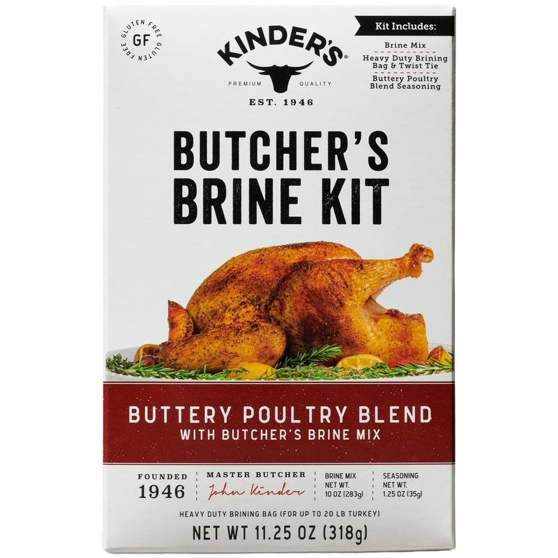 Kinder&#39;s Butcher&#39;s Turkey Brine and Rub Kit with Brining Bag, Garlic and Herb, 12-ounces