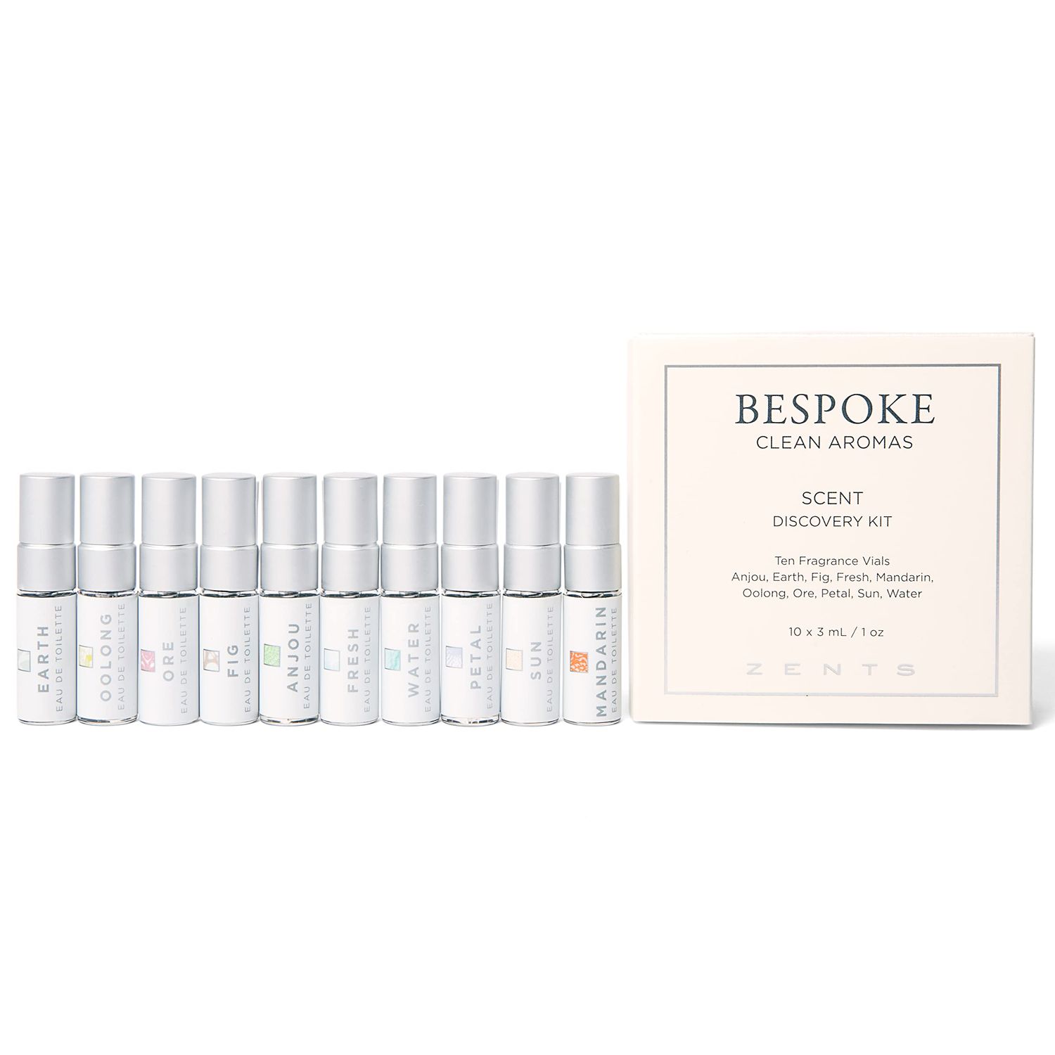Zents Fragrance Sampler Gift Set, 10 Mini Eau de Perfume for Scent Discovery, For Women and Men, 1.5ml each
