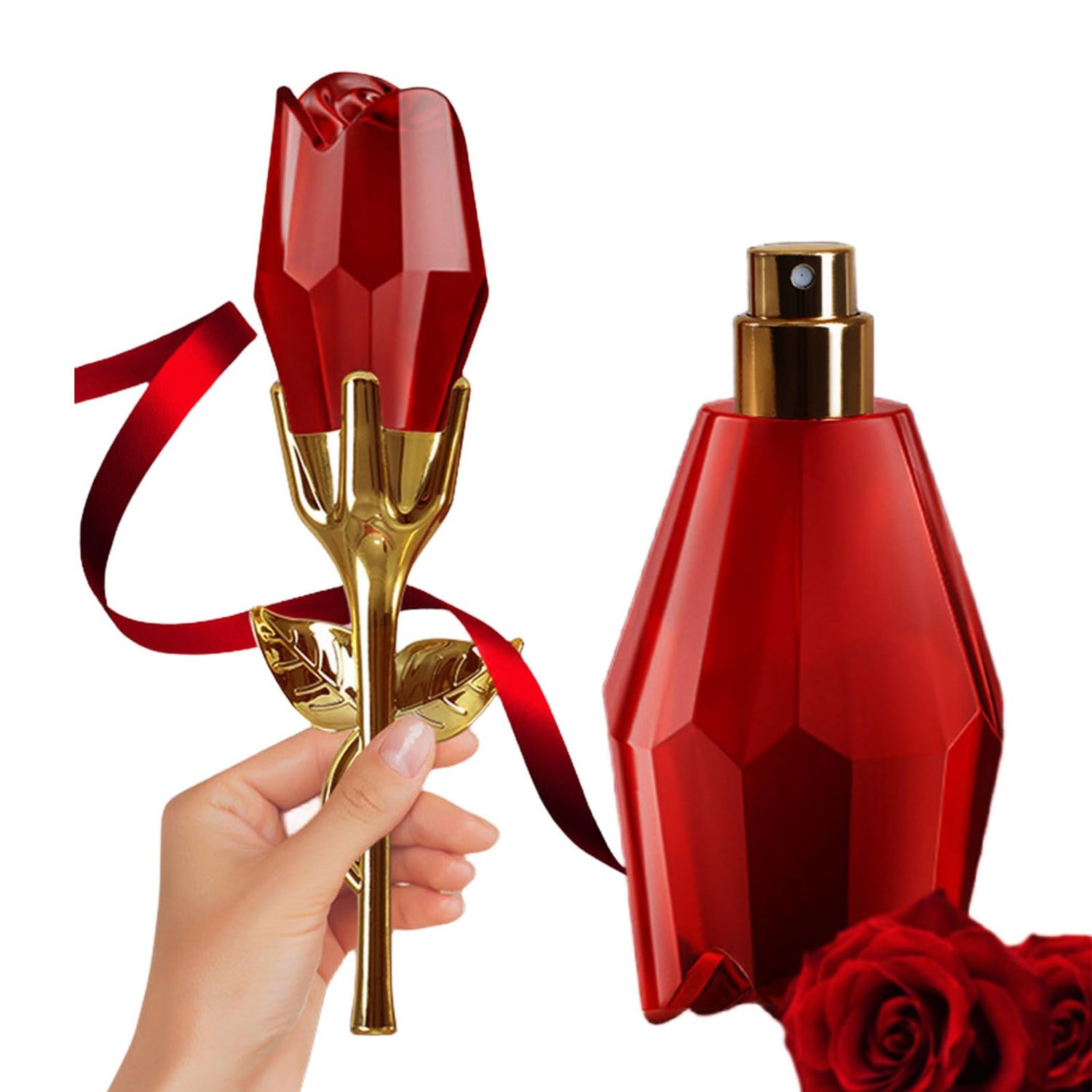 CLY AMS Red Rose Perfume for Women,Eau De Parfum Long Lasting Perfume - Musk,Rose,Honey,wine, Light Fragrance Fresh Floral Rose,Perfume Oil 50ml
