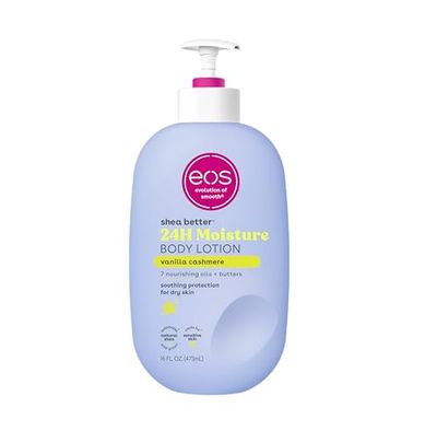 eos Shea Better Body Lotion- Vanilla Cashmere, 24-Hour Moisture Skin Care, Lightweight Non-Greasy, Made with Natural Shea, Vegan, 16 fl oz