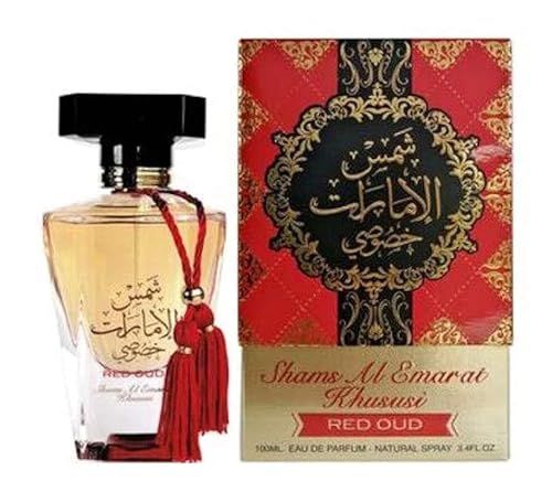 Ard al Zaafaran Shams Al Emarat Khususi Red Oud for Unisex Eau de Parfum Spray, 3.4 Ounce