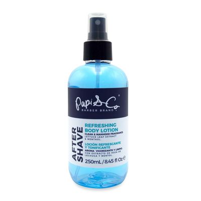 PAPI CO. - After Shave Lotion for Men, Refreshing Toning Aftershave, After Shave Lotion with Lettuce Leaf Extract Menthol, Luxurious Mens Aftershave, 250 mL