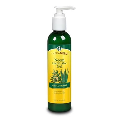 Theraneem Neem Leaf Aloe Gel Helps Refresh Nourish Skin Organic Neem Leaf Aloe Vera 8fl oz (Fragrance Free)