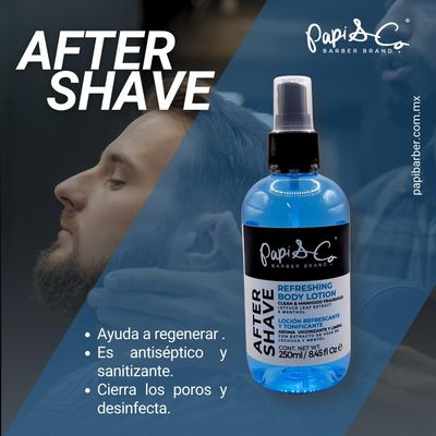 PAPI CO. - After Shave Lotion for Men, Refreshing Toning Aftershave, After Shave Lotion with Lettuce Leaf Extract Menthol, Luxurious Mens Aftershave, 250 mL