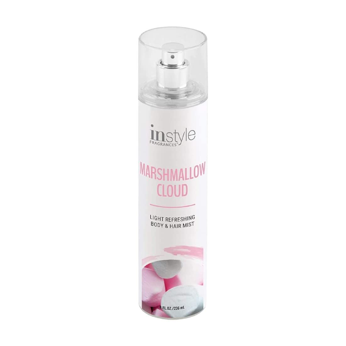 Instyle Fragrances Body Hair Mist Marshmallow Cloud Scent With Panthenol CLEAN, Vegan, Paraben Free, Phthalate Free Premium 8 Fl Oz Spray Bottle