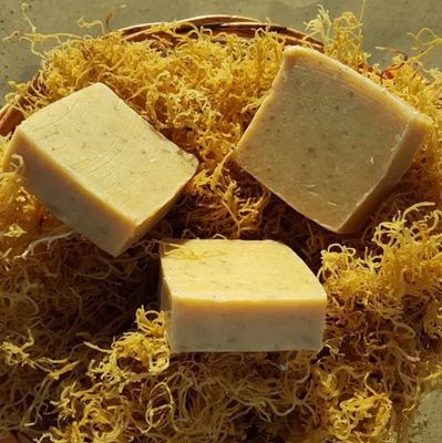 Iset By Nature Turmeric Sea Moss Soap, 100 Natural, Handmade, Moisturizing Cleanser for Face, Body Hair