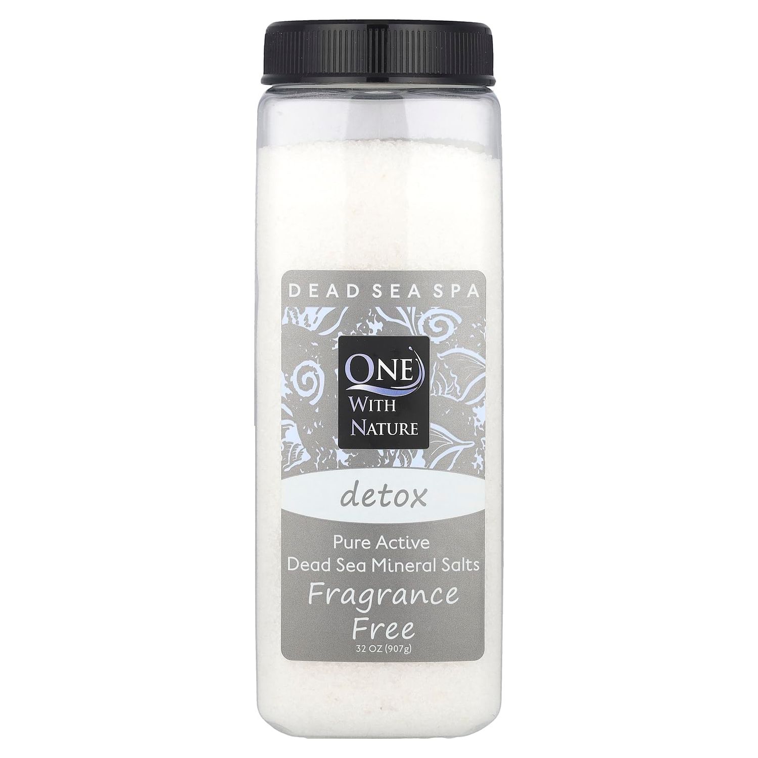 ONE WITH NATURE Bath Salt Detox Fragrance Free, 32 Ounce