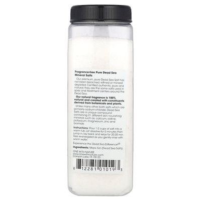 ONE WITH NATURE Bath Salt Detox Fragrance Free, 32 Ounce