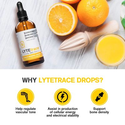 Trace Mineral Drops by LyteTrace 100ml x 200 Servings - Max-Absorption Ionic Natural Sodium Free Trace Minerals Concentrate to Balance The Body's pH - Non-GMO, Vegan, Kosher, and Keto Friendly