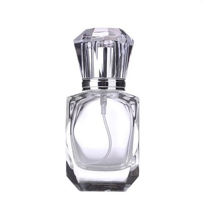 30ML1oz Empty Clear Glass Perfume Spray Bottle with Crystal Lid Portable Cosmetic Travel Container Jars Vial Fragrance Fine Mist Spray Bottle Perfume Dispenser