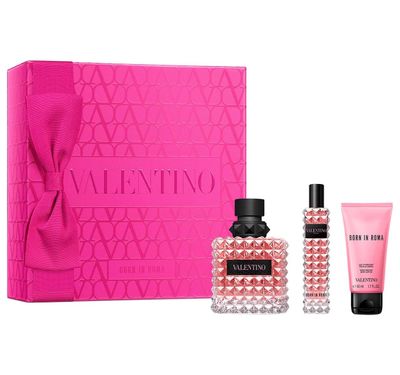 Valentino Born in Roma Donna Gift Set (EDP 3.4 fl. oz travel EDP 0.5 fl. oz Body Lotion 1.7 fl. oz)