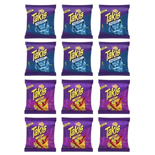 Takis Blue Heat Fuego Chips Variety Pack - 12 Count 1oz Bags