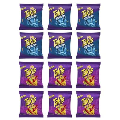 Takis Blue Heat Fuego Chips Variety Pack - 12 Count 1oz Bags