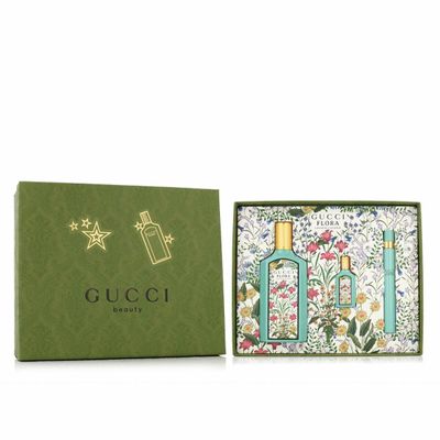 Gucci Flora Gorgeous Jasmine EDP Woman&#39;s Gift Set 100 ml Mini 10 ml Spray Mini Pen 5 ml Spray - HARD BOX