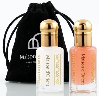 Maison d&#39;Orient Tahara Collection 2x6mL Pink Musk White Musk Body Oil Perfume for Women Arabian Perfume Oils Arab Perfumes for Women (Perfumes Arabes de Mujer - Almizcle Blanco y Rosa)