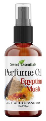 Sweet Essentials EGYPTIAN MUSK Perfume Oil, Made with Organic Oils, 2oz, Spray on Perfume Hair Body Oil - Alcohol, Silicone Preservative Free