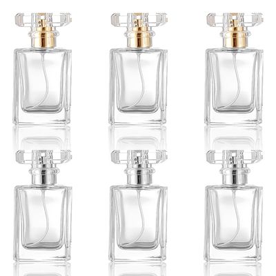 Koliva Refillable Glass Perfume Atomizer Bottles 6Pack 30ML- Leakproof Travel Spray Bottles for Essential Oils DIY Fragrances Atomizer Container Gold Silver