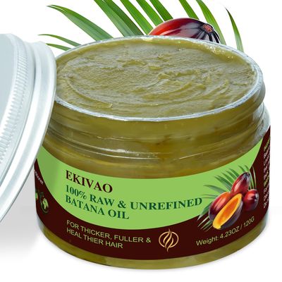 EKIVAO Raw Batana Oil for Hair Growth, 4.2OZ Unrefined Batana Oil, Bantan Oil for Hair Growth, Batana Hair Oils for Hair Growth, Bantana Hair Growth Oil with Hair Cap