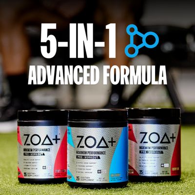 ZOA Zero Sugar Pre Workout Powder, Cherry Lime - NSF Certified for Sport with Electrolytes, Creatine, Beta Alanine, Ginkgo Biloba, 200mg Caffeine - 25 Servings
