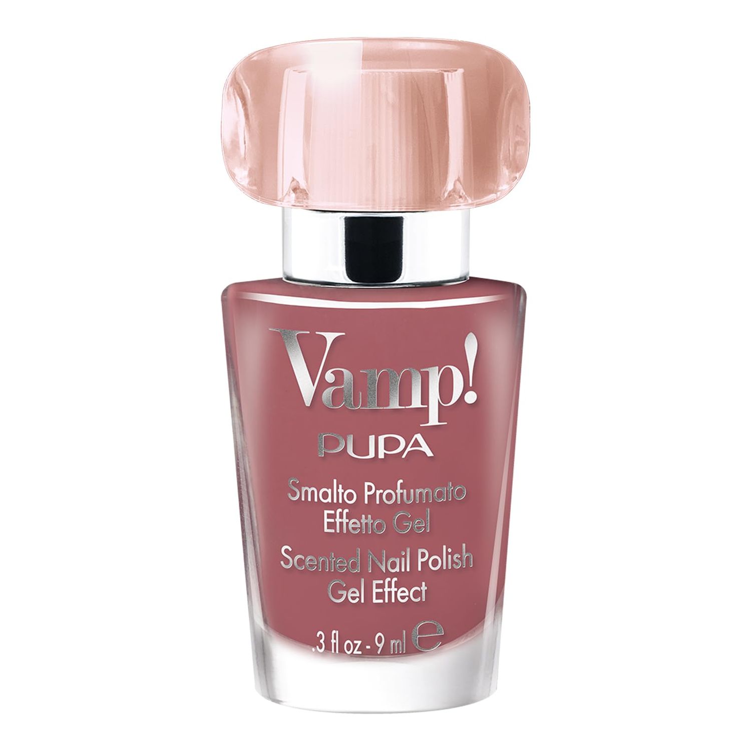 Pupa Milano Vamp Scented Nail Polish, 127 Shiny Leather, 0.3 oz - Gel Nail Polish - Chip-Resistant - With Plumping Effect - Long-Lasting Fragrance