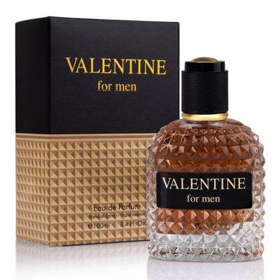 URBAN COLLECTION Valentine for Men Eau De Parfum- Top Notes of Woody Outdoor - Middle Scent of Roasted Coffee Bean, Chocolate Hazelnut - Free of Paraben - Elegant 100ml Bottle, Men Parume