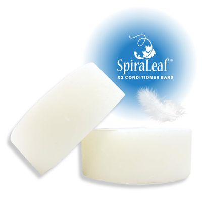 Spiraleaf Conditioner Bars X2 UNSCENTED, 2pk, Rich Oils, Limited Ingredients, No Fragrance, No Colorings, Concentrated Formula, Made USA