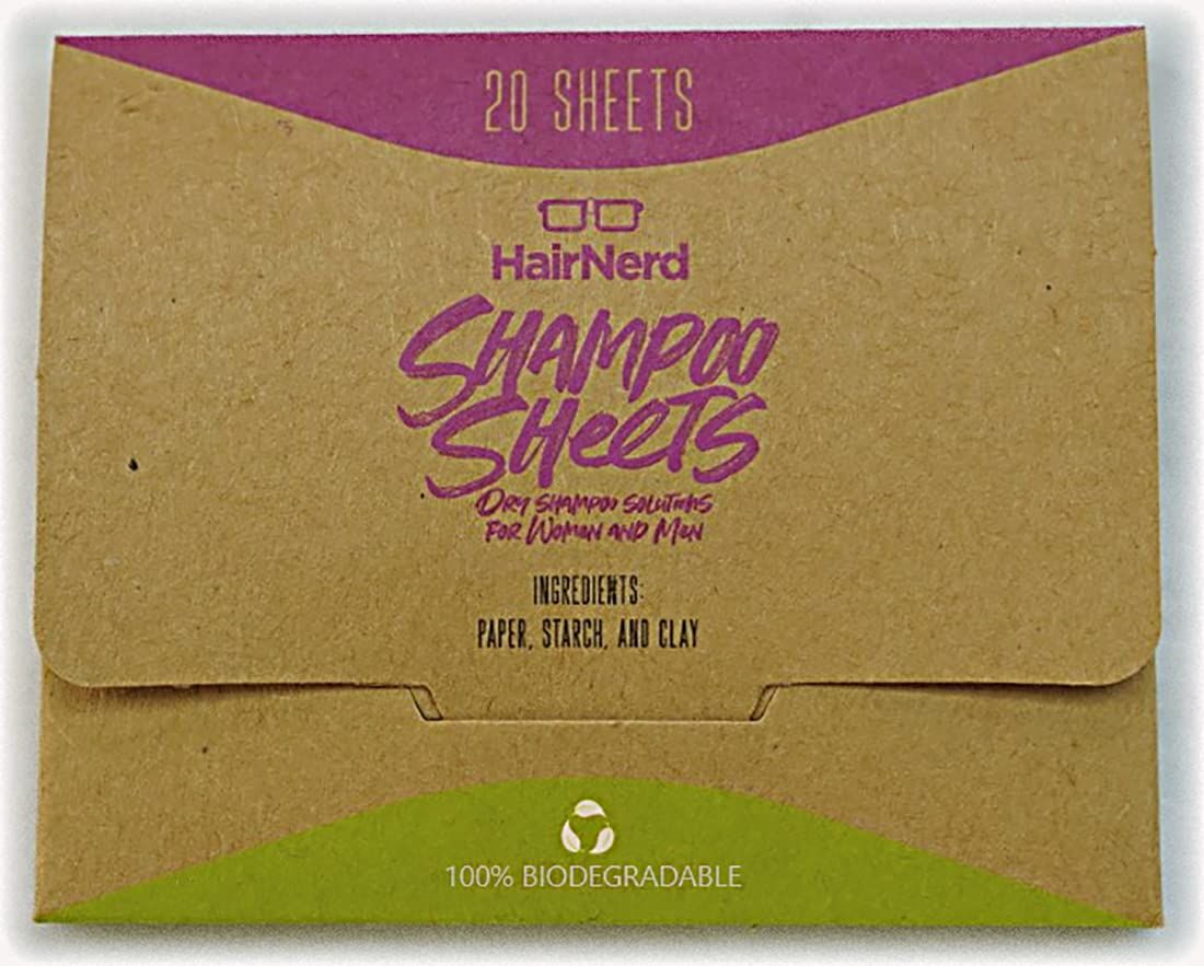 Dry Shampoo Sheets - Fragrance-Free, No Rinse Hair Refresh Wipes Plastic-Free, Travel-Friendly, 20 Count