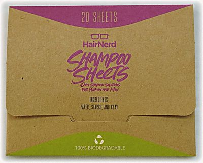 Dry Shampoo Sheets - Fragrance-Free, No Rinse Hair Refresh Wipes Plastic-Free, Travel-Friendly, 20 Count