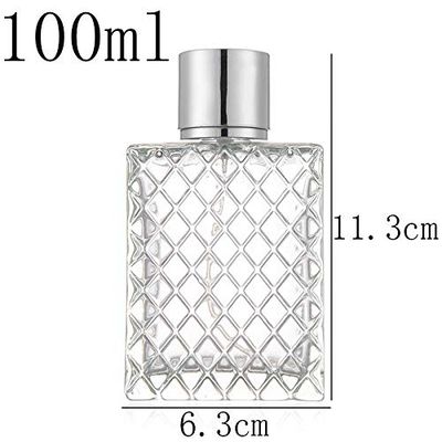 1PCS 100ml3.4Oz Clear Glass Fine Mist Atomizer,Portable Square Refillable Empty Perfume Essential Oils Spray Bottle Travel Atomizer Dispenser Fragrance Bottle
