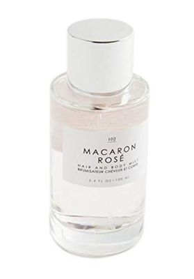 Gourmand Macaron Rose Hair Body Mist 3.4 Fl.Oz! Blend Of Eau De Rose, Turkish Delight And Sugarcane! Perfumed Hair Body Mist For All Day Long-Lasting Freshness! Choose Your Scent! (Macaron Rose)