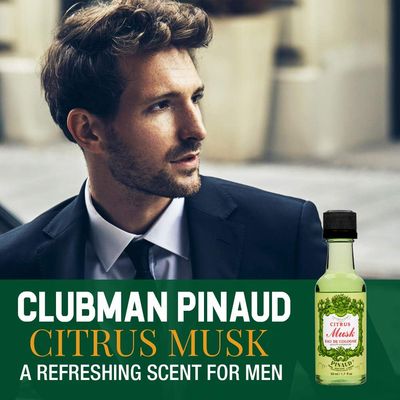 Clubman Citrus Musk After Shave Lotion, Cools, Tones and Refreshes Skin After Shaving 1.7 fl oz