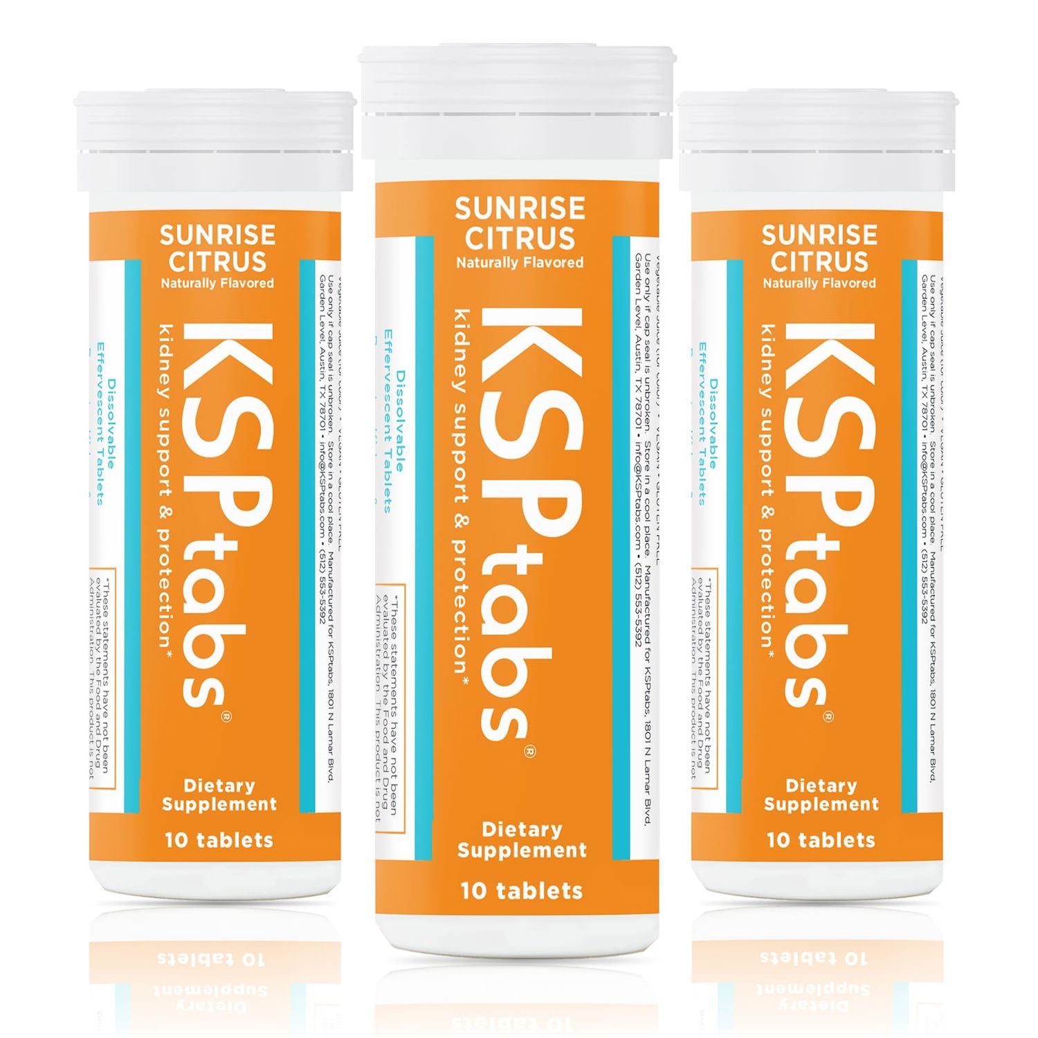 KSPtabs Sunrise Citrus All Natural Hydration Health Supplemen, 3 Pack