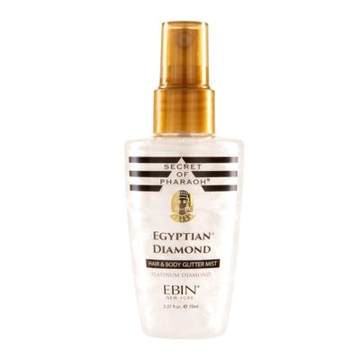 SECRET OF PHARAOH Egyptian Diamond Glitter Mist - Platinum 2.37fl.oz Hair, Face Body Spray Long-Lasting Quick-Dry Shimmer for Festivals, Raves, Clothes Travel Essentials