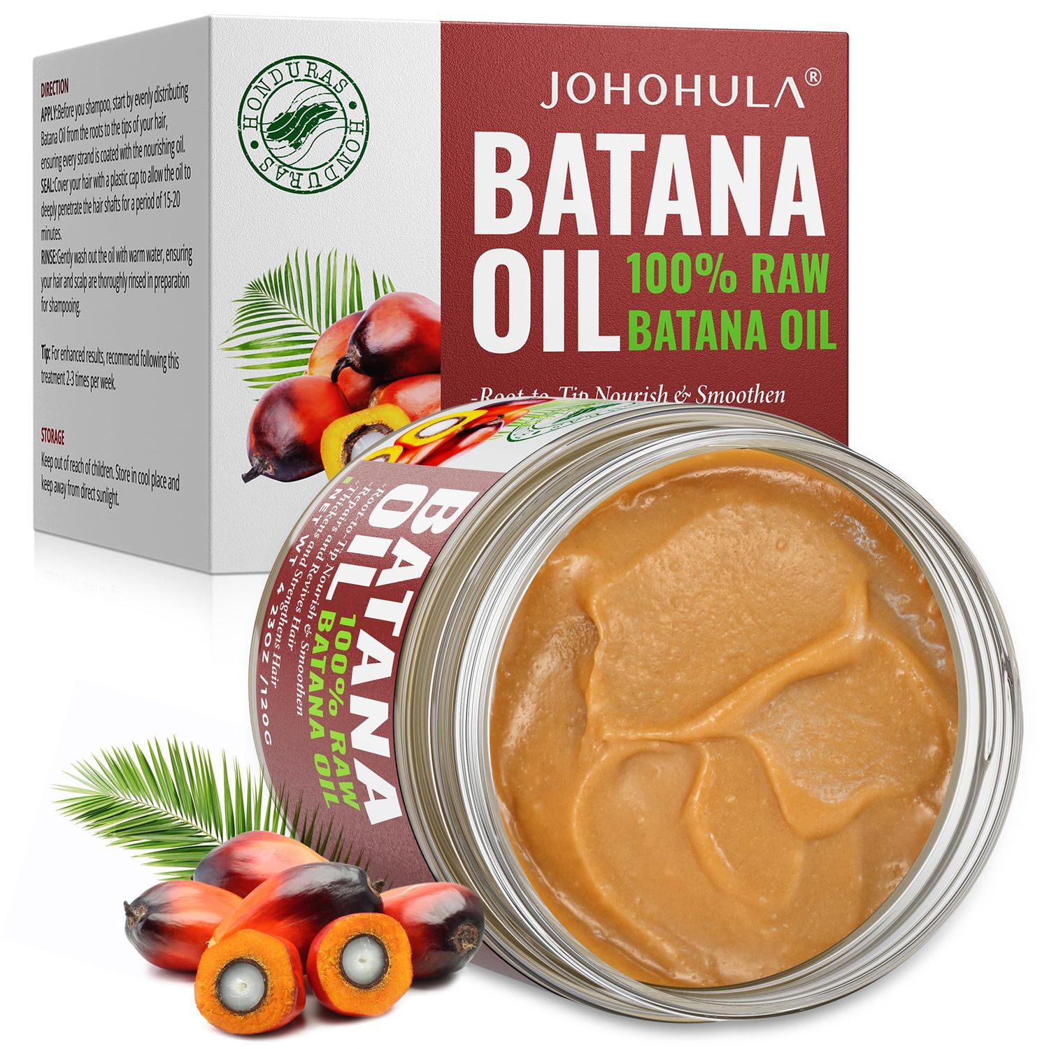 Johohula Batana Oil for Hair Growth 100 Pure Batana Oil for Strengthening Thin Hair - Hair Care Oil for Women To Nourish Dry Frizz Damaged Split End Hair 4.23 OZ