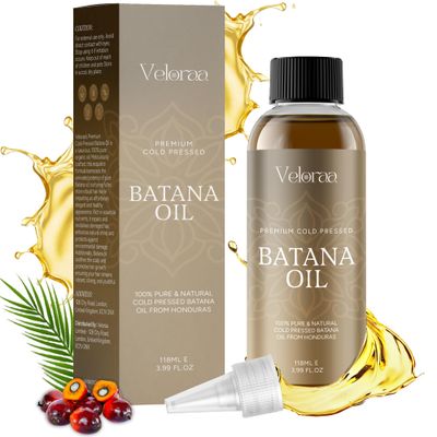 Honduras Batana Hair Oil - 100 Cold Pressed Hair Growth Scalp Nourishing Batana Hair Growth Oil for Healthy, Thick and Shiny Hair, Restores Natural Luster, Moisturizes Reduces Split Ends - 4oz