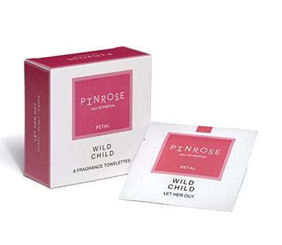 PINROSE Perfumes Wild Child - Eau de Parfum Petals (Fragrance Towelettes) - Vegan, Cruelty-free, and Hypoallergenic with Essential Oils - Notes of Tiare Flower, Jasmine, Vanilla and Bergamot