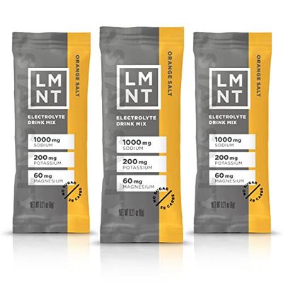 LMNT Keto Electrolyte Powder Packets Paleo Hydration Powder No Sugar, No Artificial Ingredients Orange Salt 30 Stick Packs