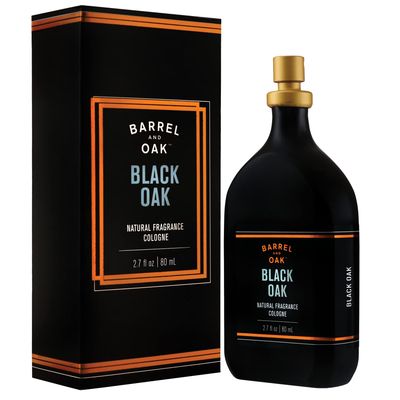 Barrel and Oak - Natural Fragrance, Cologne for Men, Eau de Cologne, Essential Oil-Based Scent, Warm Oak Spicy Bergamot, Subtle Earthy Fragrance, Paraben SLS Free (Black Oak, 2.7oz)